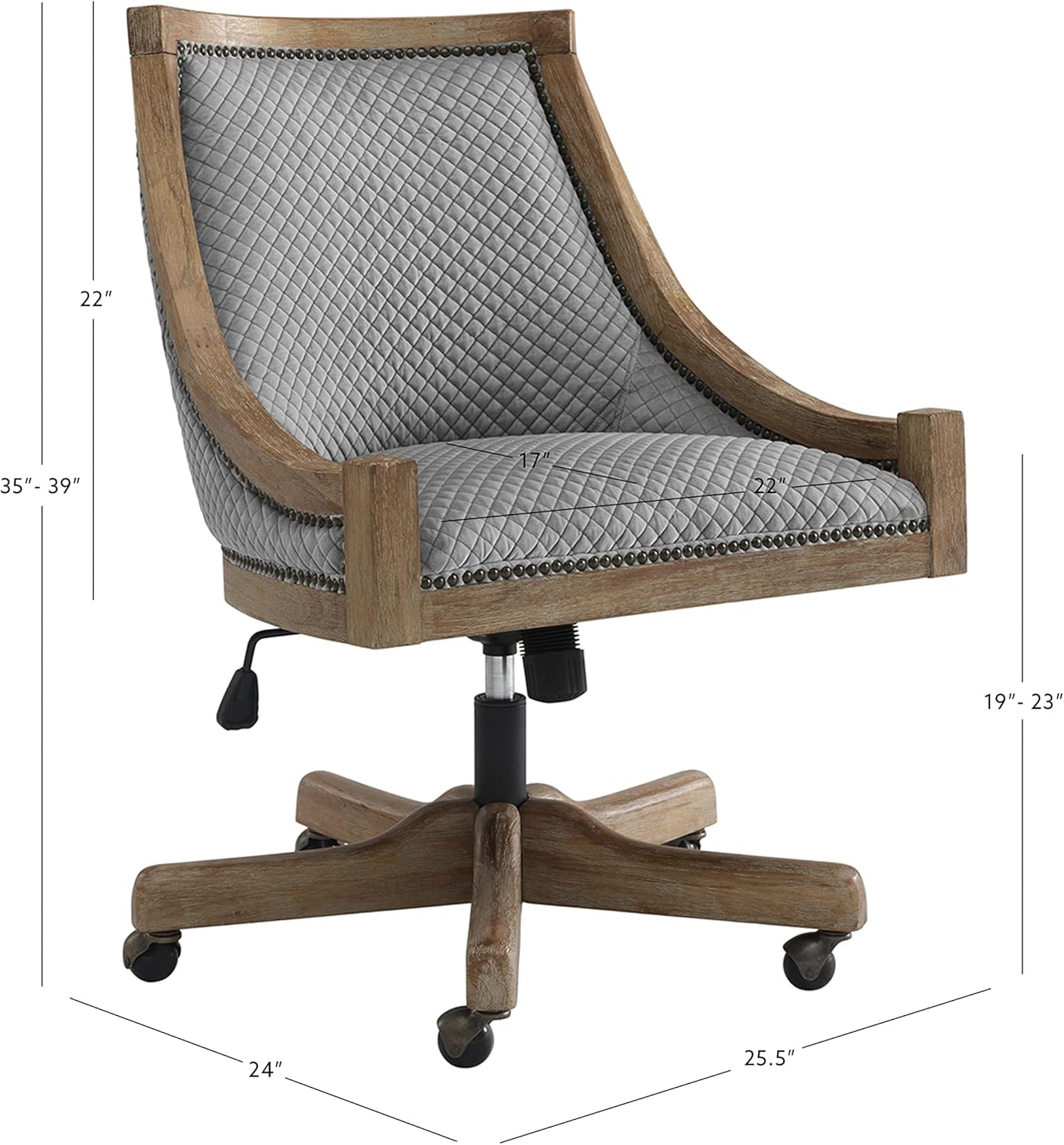 Linon Home Décor Office Chair, Gray Wash