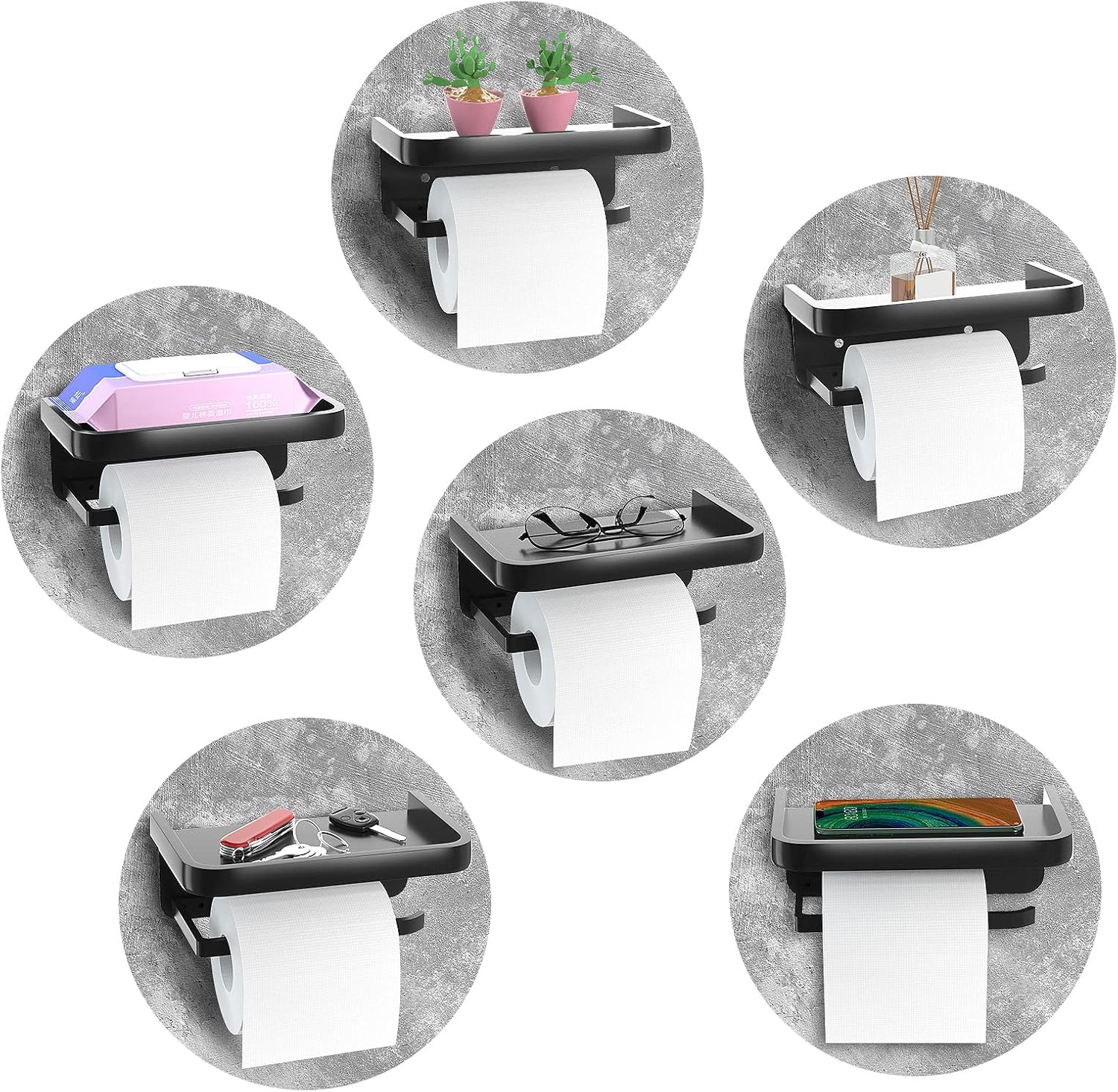 KWANITHINK Toilet Paper Holder with Shelf