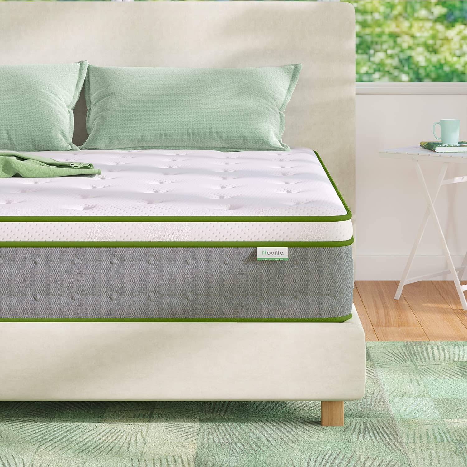 Novilla Queen Size Mattress, 10 Inch Hybrid Queen Mattress with Gel Memory Foam