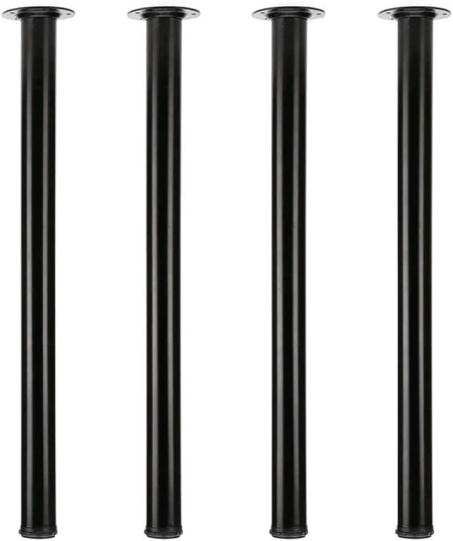 QLLY 27.5 inch Adjustable Tall Metal Desk Legs. Set of 4 (Black)