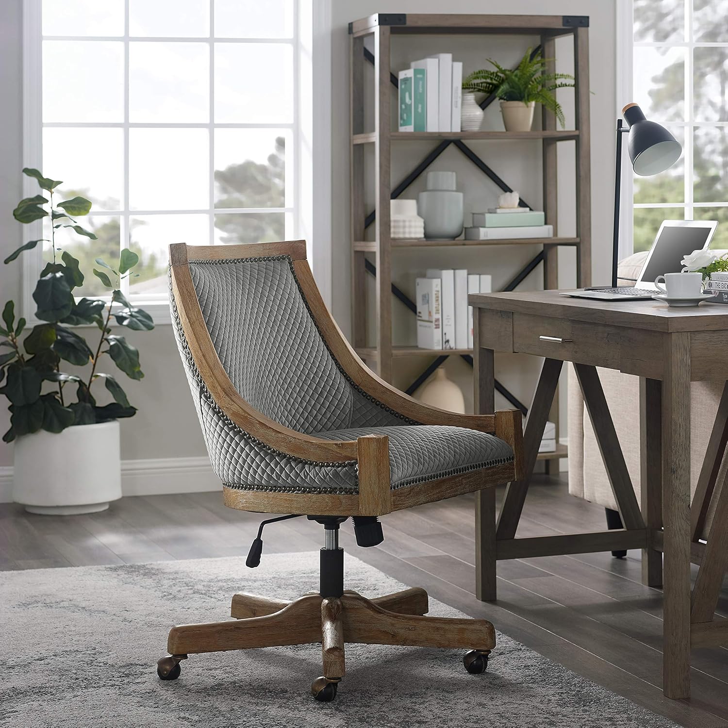 Linon Home Décor Office Chair, Gray Wash