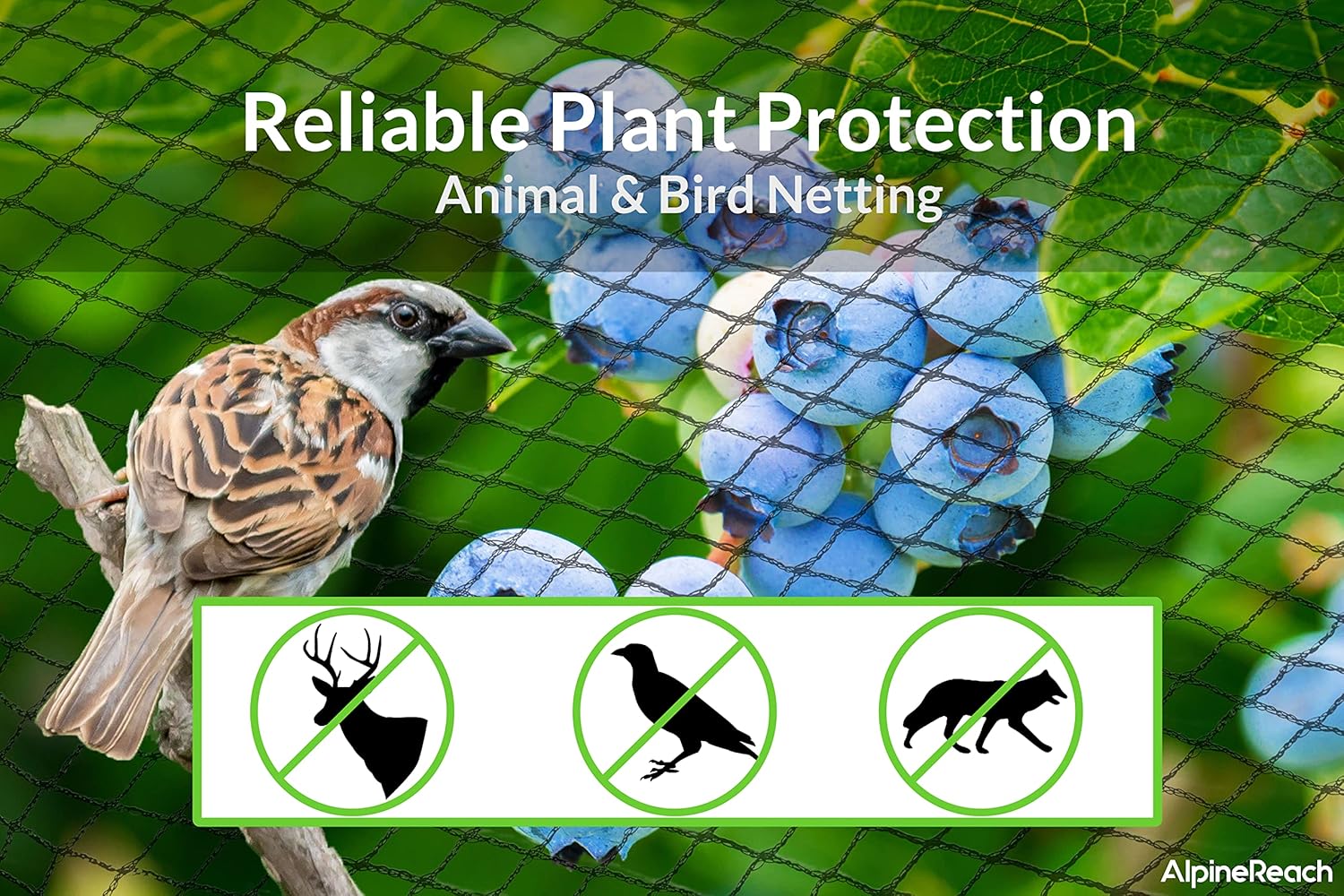 Garden Netting Kit Black Woven Mesh - Heavy Duty Protect