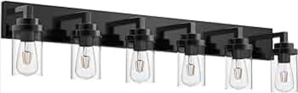 MELUCEE 6-Light Modern Bathroom Lighting Fixture Black