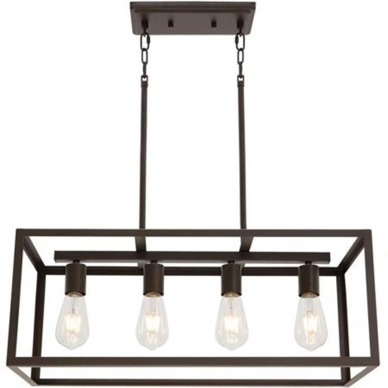 VINLUZ 4 Light Kitchen Pendnat Lighting Fixture in Oil Rubbed Bronze Finish