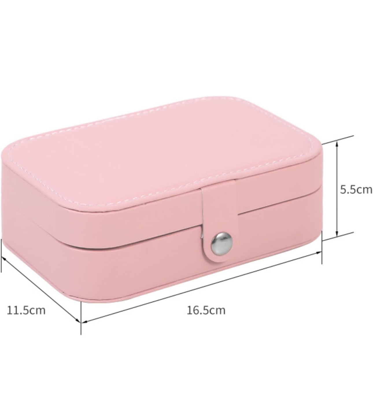 Jewelry Box Pink PU Leather Jewelry Box Multi-Function Storage Box Earrings Ring Display Case Storage Box Jewellery Organiser (Color : White, Size : 16 * 11 * 5cm)