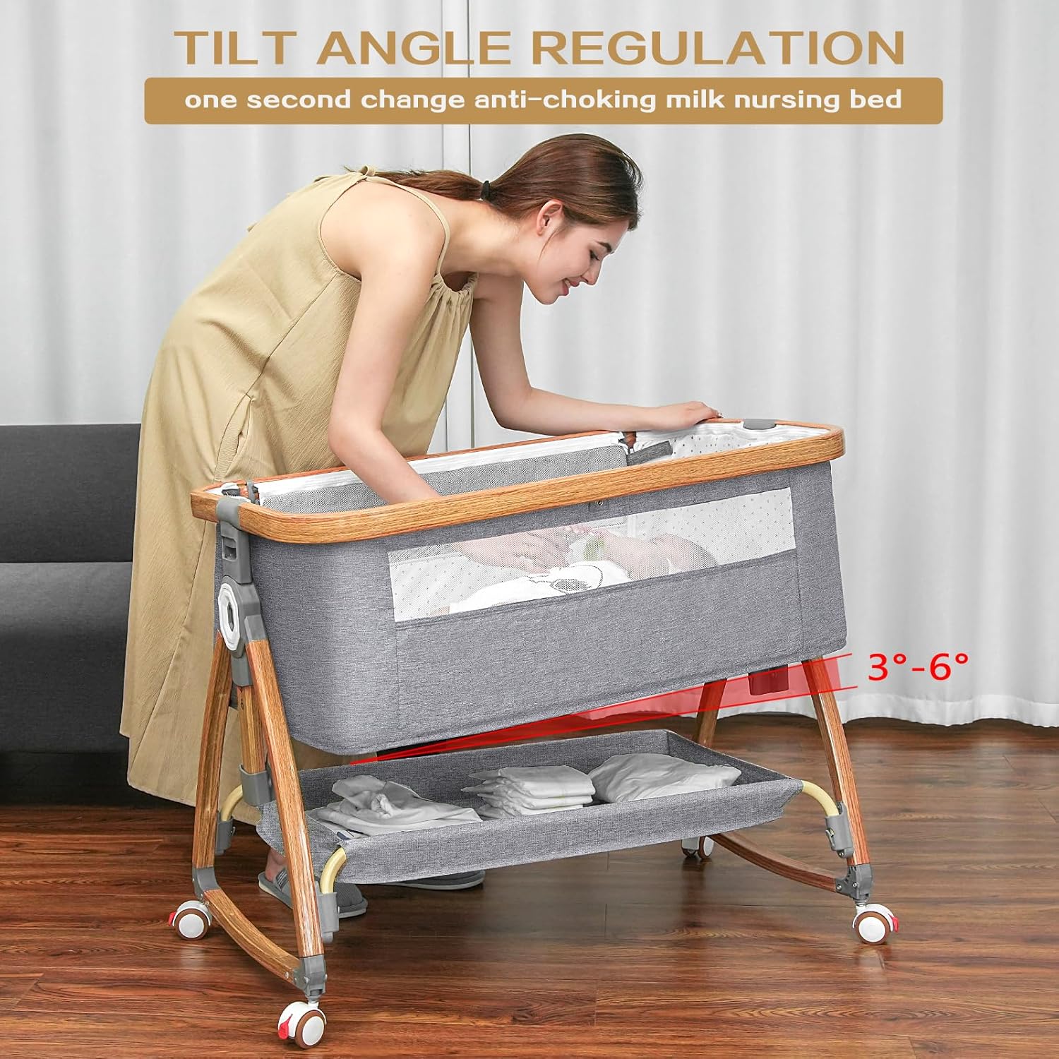 Mereryi Baby Bassinet,Bedside Sleeper for