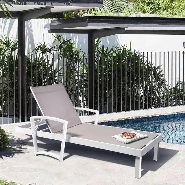 ATR Chaise Lounge Chair / Patio Beach Adjustable Reclining Chair,