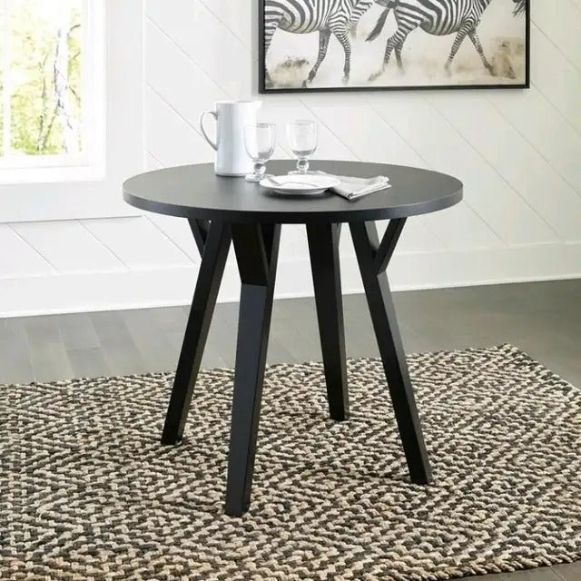 Signature Design by Ashley D406-15 Round Dining Room Table, Black