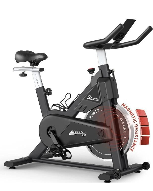 PASYOU Exercise Bike, Magnetic Resistance, Grey