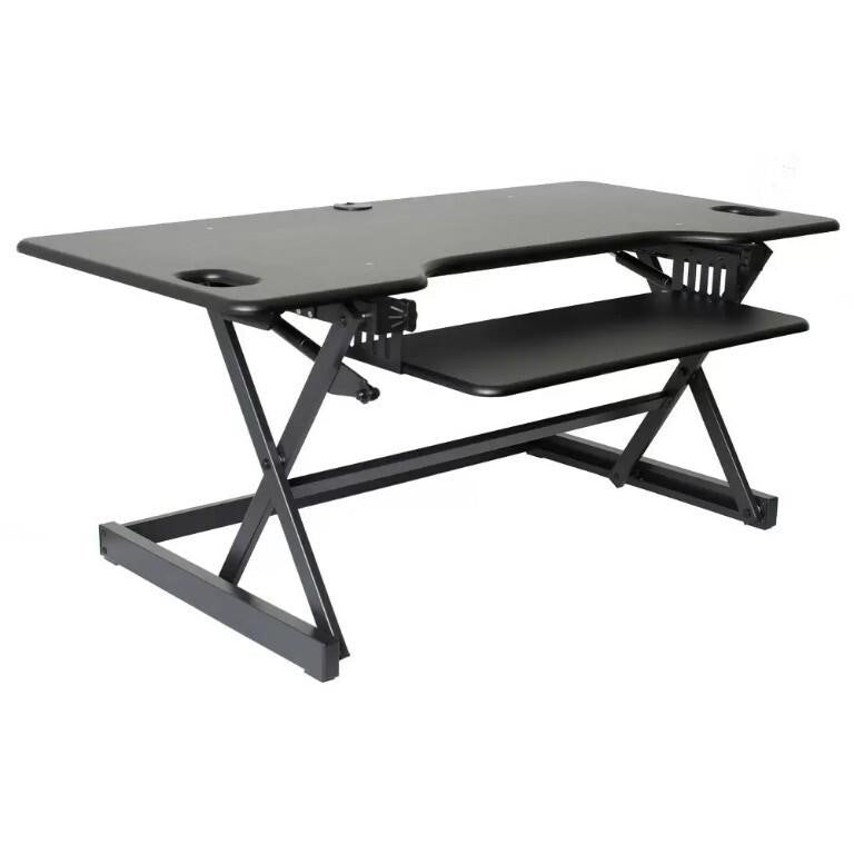 Rocelco 46" Height Adjustable Sit To Standing Desk Riser Black