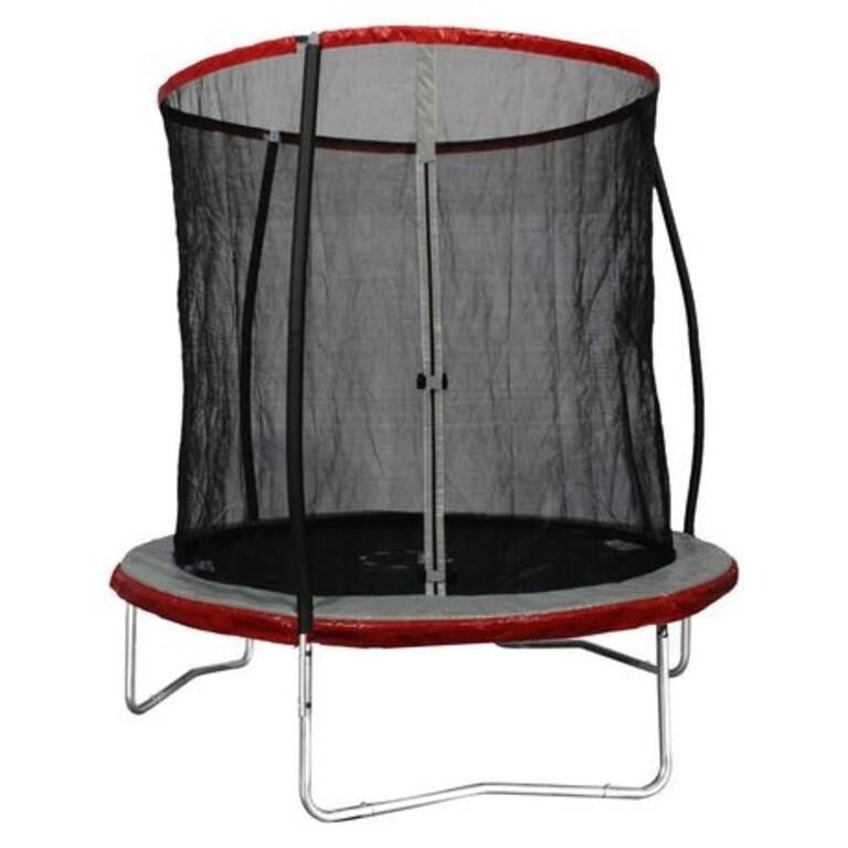 TRAINOR SPORTS 8 FT Trampoline and Enclosure Combo | | Jumping Mat and Full Coverage Spring Padding