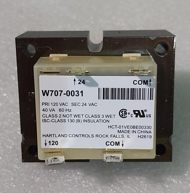 Wolf-Steel Transformer, 120VAC/24VAC, W707-0031-SER, Made in Canada