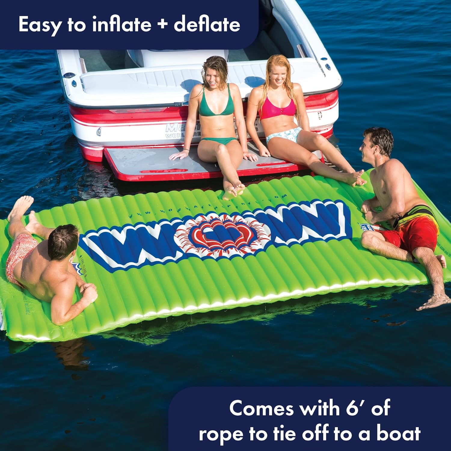 WOW Sports Inflatable Water Walkway, Inflatable Water Mat Pool Float, Ideal for Kids and Adults