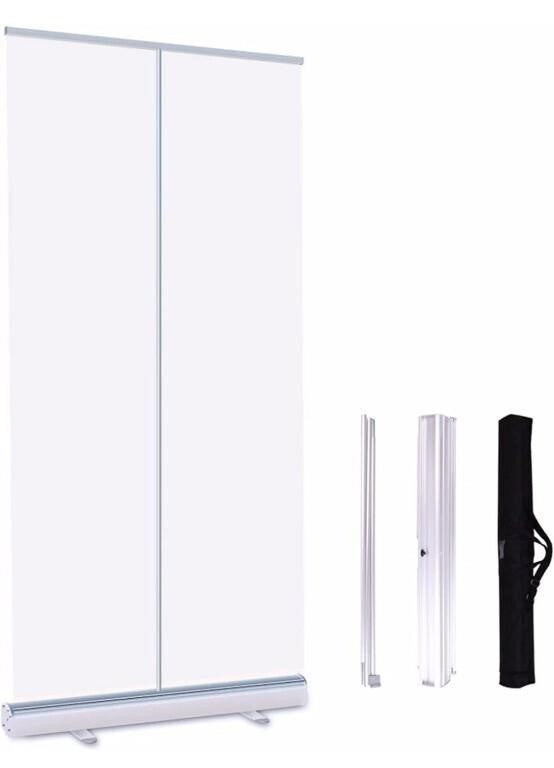 Pytoss Floor Standing Sneeze Guard, Transparent Roll Up Sneeze Screen Banner Screen, FloorStanding Wide Clear Protective Shield Barrier 80" x 48"