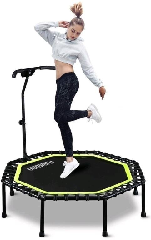 Trampoline with Adjustable Handle Bar, Fitness Jumping