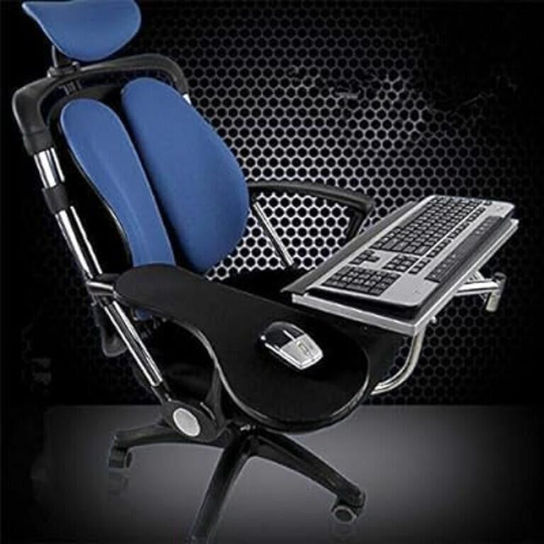 ALOStand Ergonomic Laptop Keyboard Mouse Stand MountHolder Installed to Chair silver 