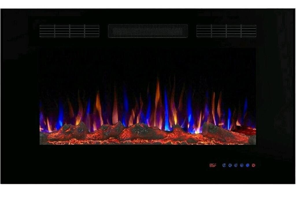 Valuxhome, Armanni 36" 750W/1500W in-Wall Recessed Electric Fireplace Heater