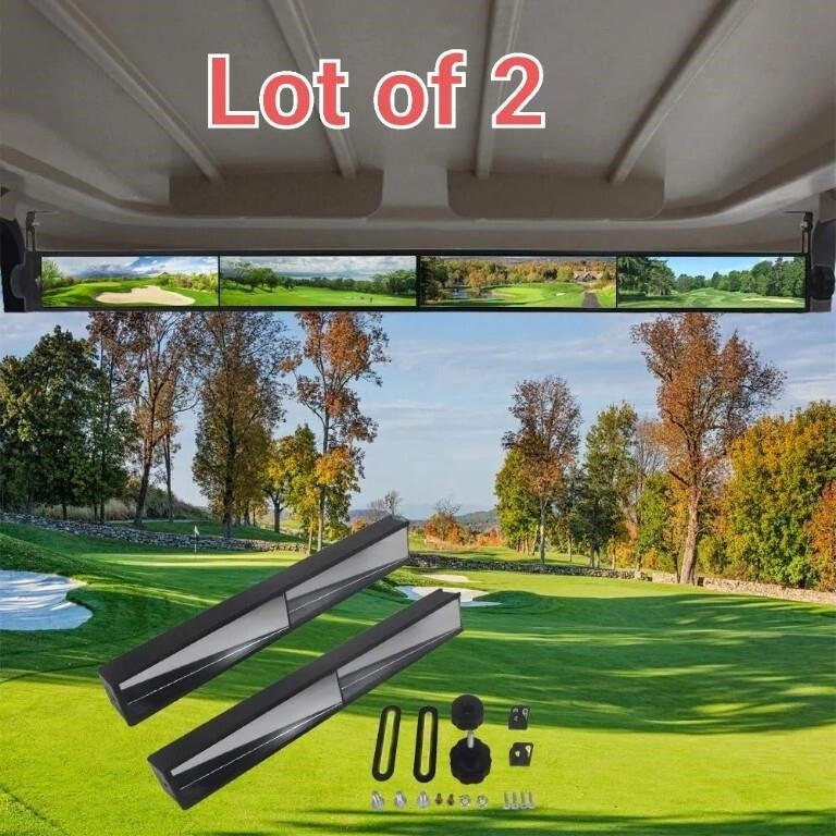 Lot of 2, WLOOD Golf Cart Mirror,Universal 4 Panel Mirror fits Golf Carts EZGO