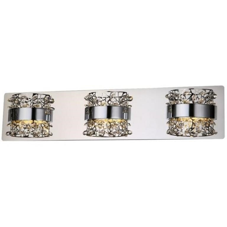 Home Designs 3-Light Aquila Chrome Crystal