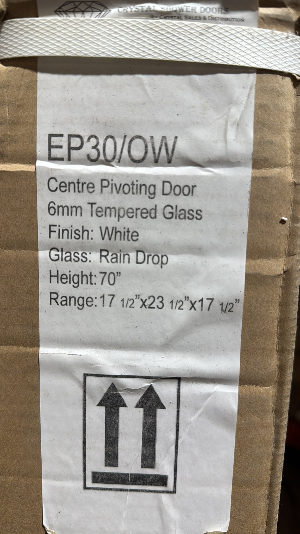 crystal shower doors  ep30/ow 70 h