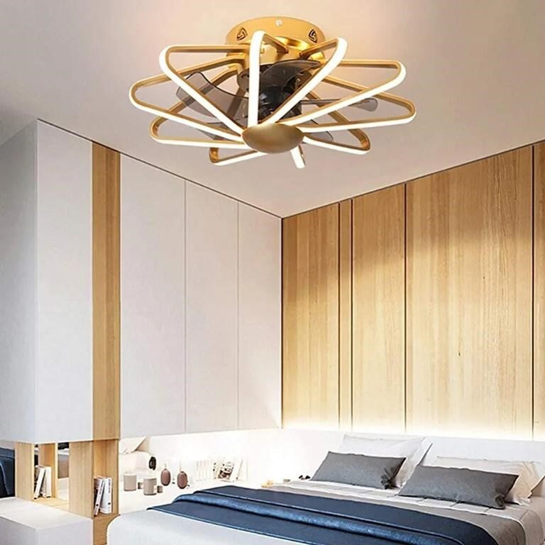 Ceiling Fan with Light and Remote Control Modern LED Adjustable Light Color/Fan Speed