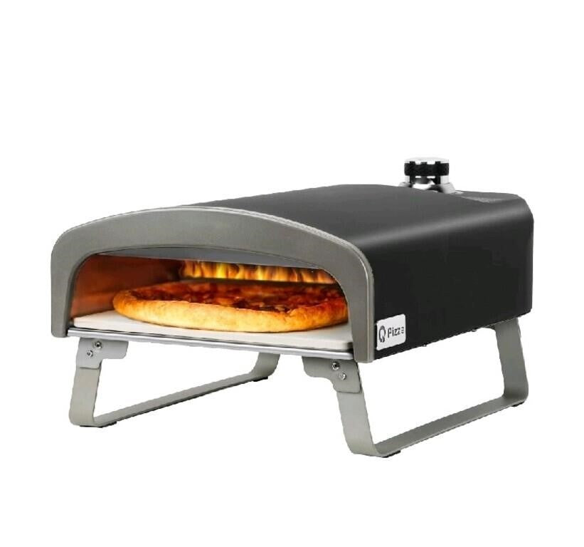 Q Pizza Outdoor Pizza Oven, Portable Gas Pizza Oven with 13in Pizza Stone for Outside Cooking