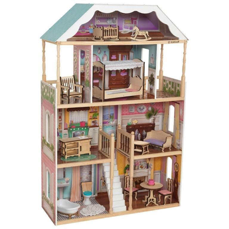 KidKraft 65956 Charlotte Dollhouse with Ez Kraft Assembly Dollhouses, Multicolor