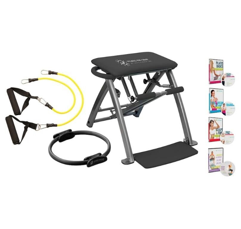 Life's A Beach Pilates Pro Chair with Pro Ring and Resistance Bands