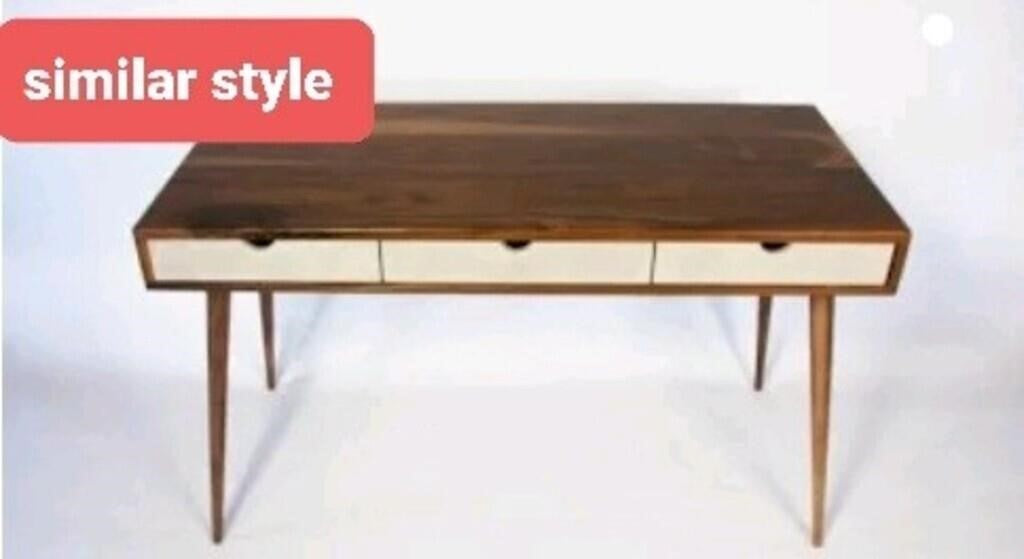 Three drawer desk color: Walnut+dark Grey 52x1