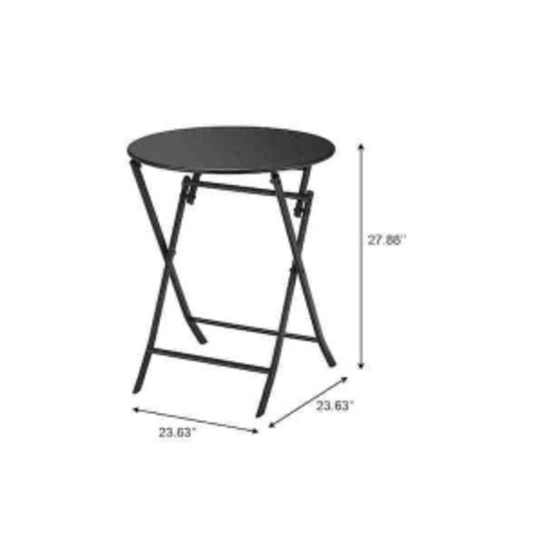 StyleWell Mix and Match 23.6 in. Black Folding Round
