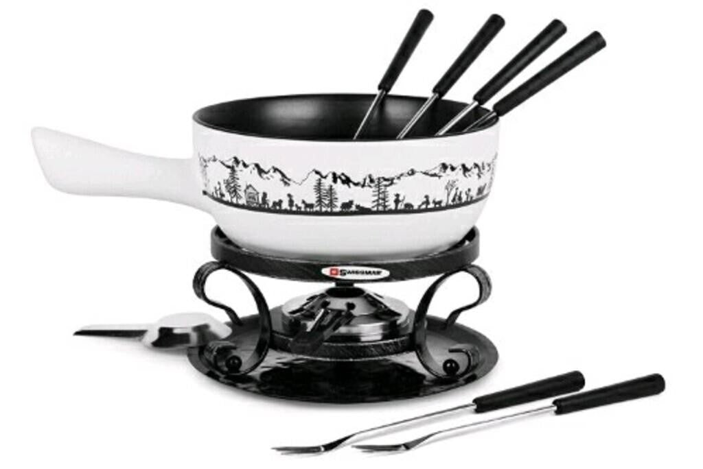 Swissmar, Heidi 9-Piece Ceramic Fondue Set