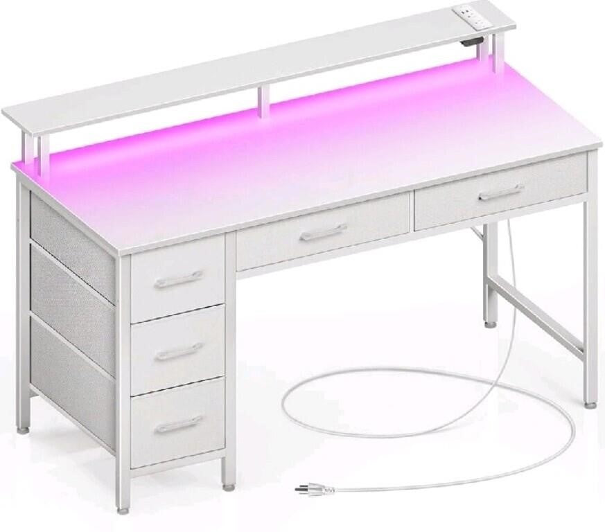 Seventable Computer Desk with Power Outlets