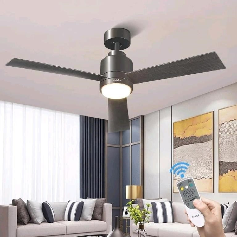 POLYECO Ceiling Fan with Lights Remote Control, 48