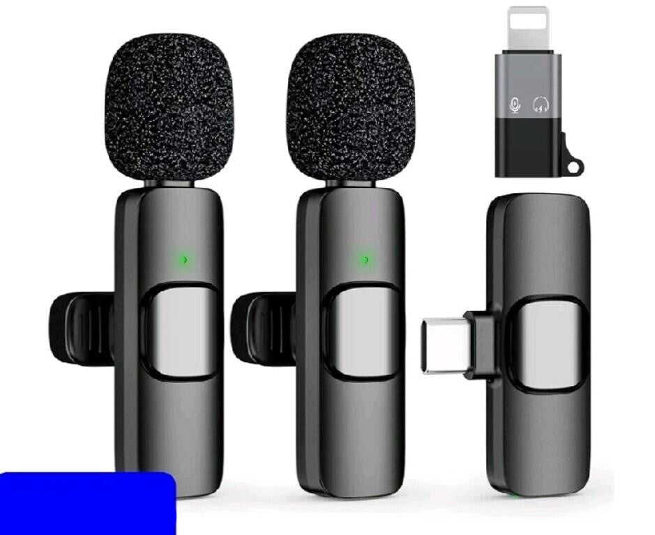 2 Pack USB C Mini Wireless Lavalier MICROPHONE