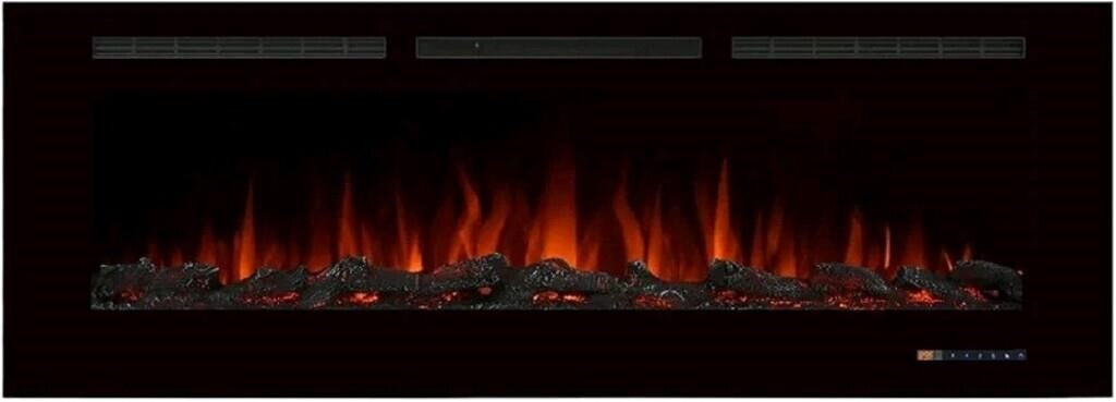 Valuxhome 72" Electric Fireplace Recessed Heat