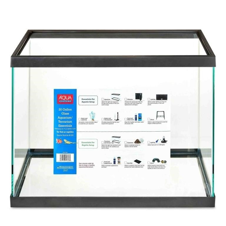 Aqua Culture 20Gallon Transparent Glass Tank