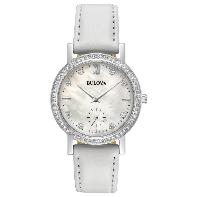 Bulova Mineral Crystal Leather E-133 Dress Strap B