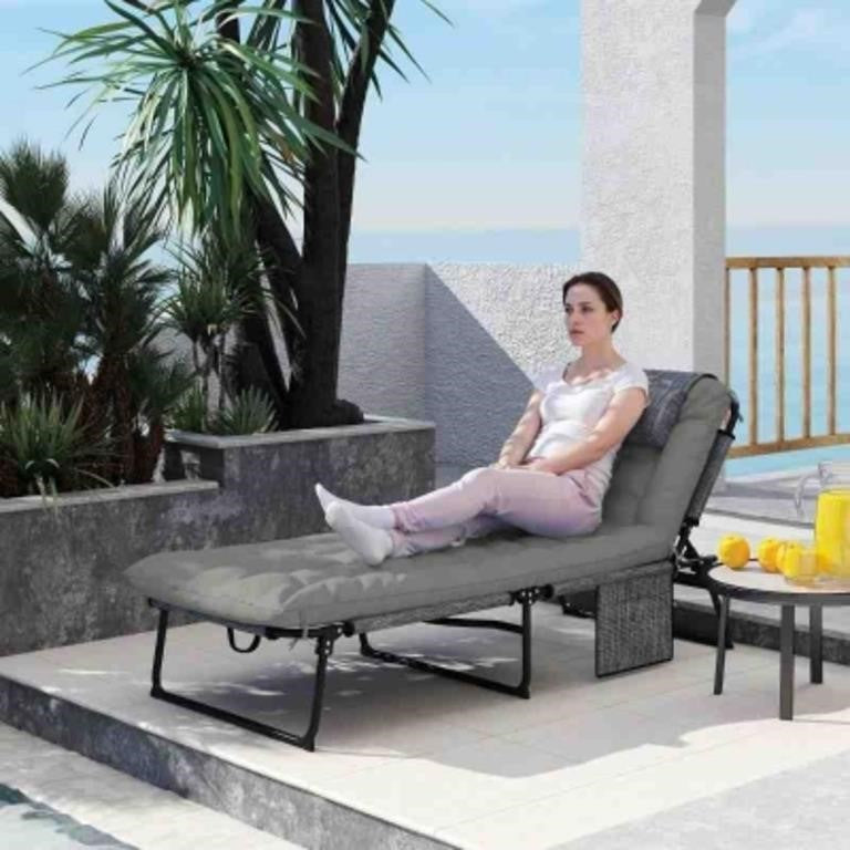 Outsunny Folding Lounge Chair with 4-leve