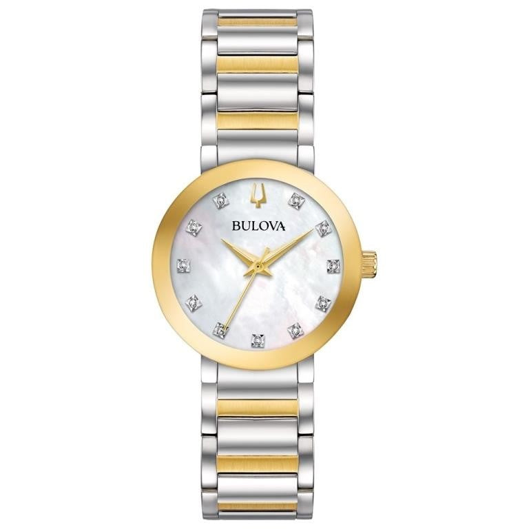 Bulova Metalized Domed Mineral Crystal Stainless S