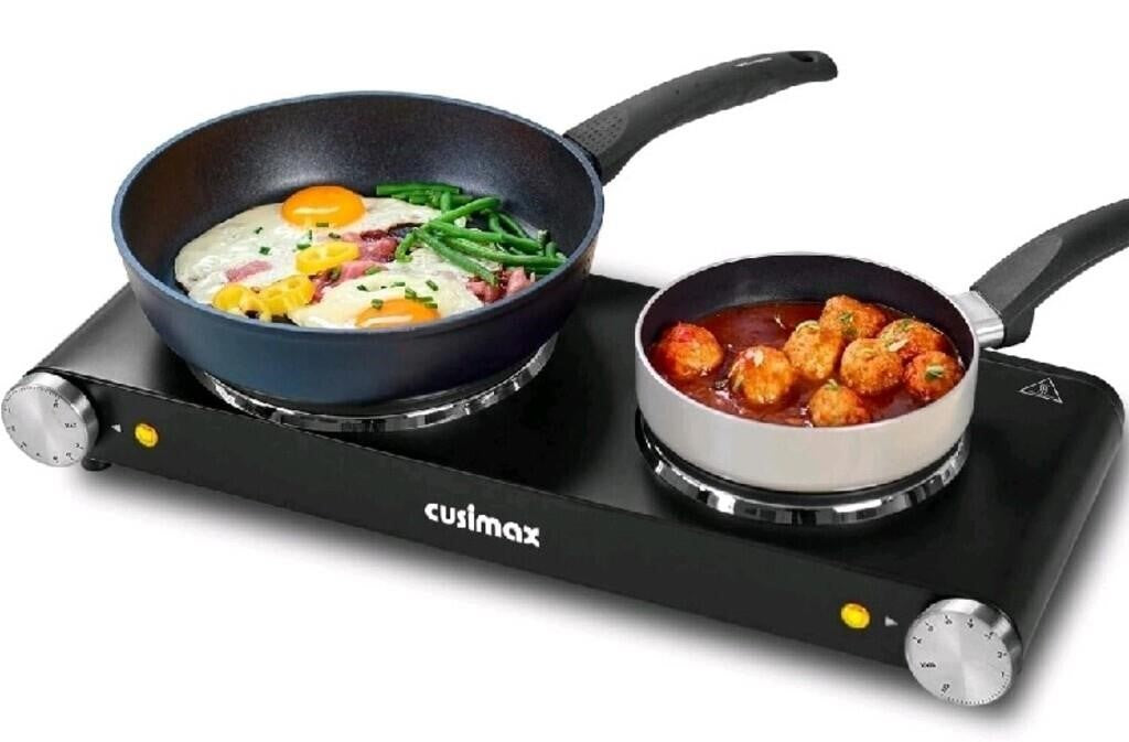 CUSIMAX 900W+900W Cast Iron Electric Double