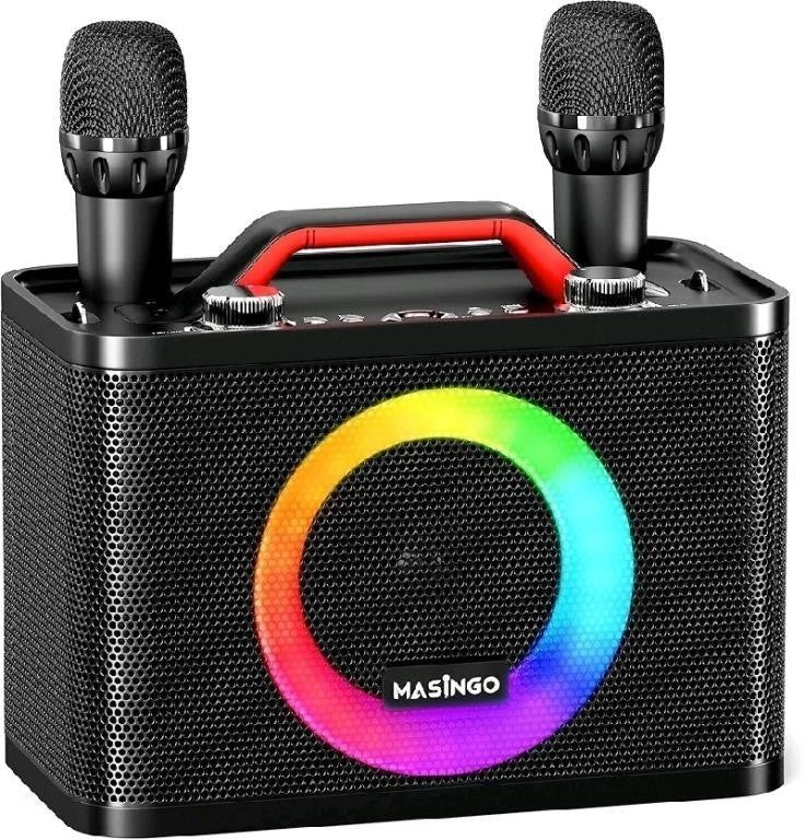 MASINGO New Karaoke Machine with 2 Wirele