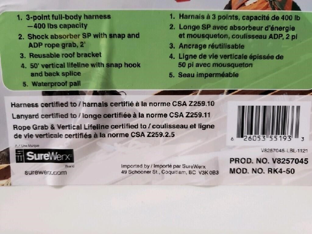 Peakworks RK4-50 Compliance Roofer's Kit - Reu