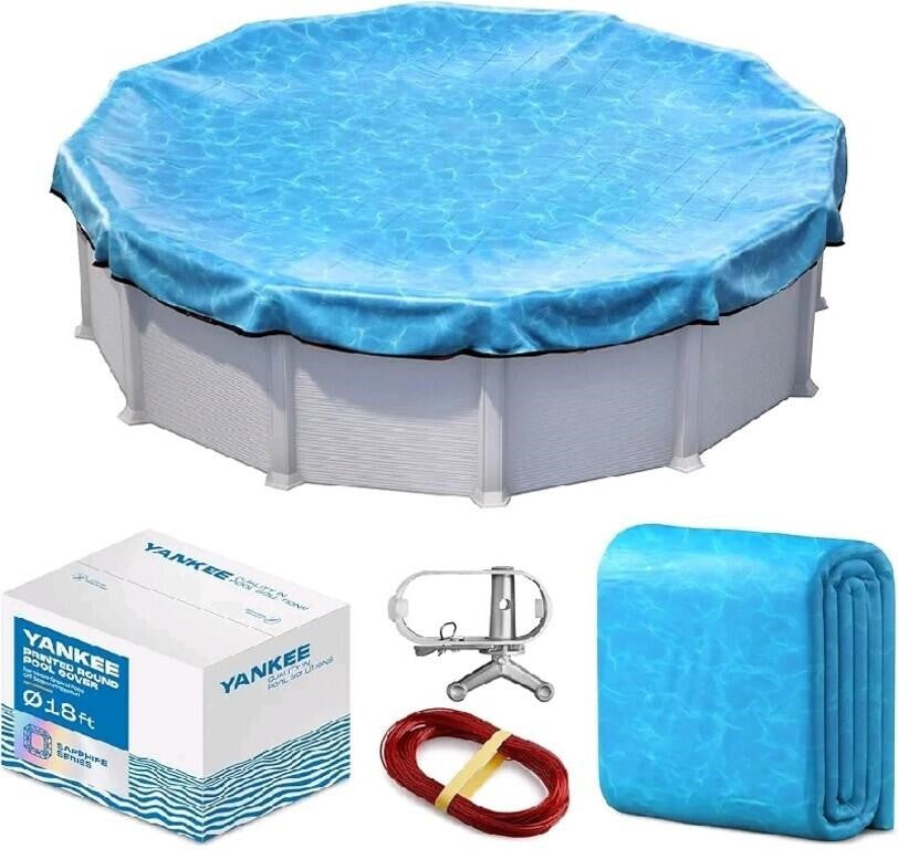 Yankee Pool Pillow 18 ft Round Pool Cover, Rip