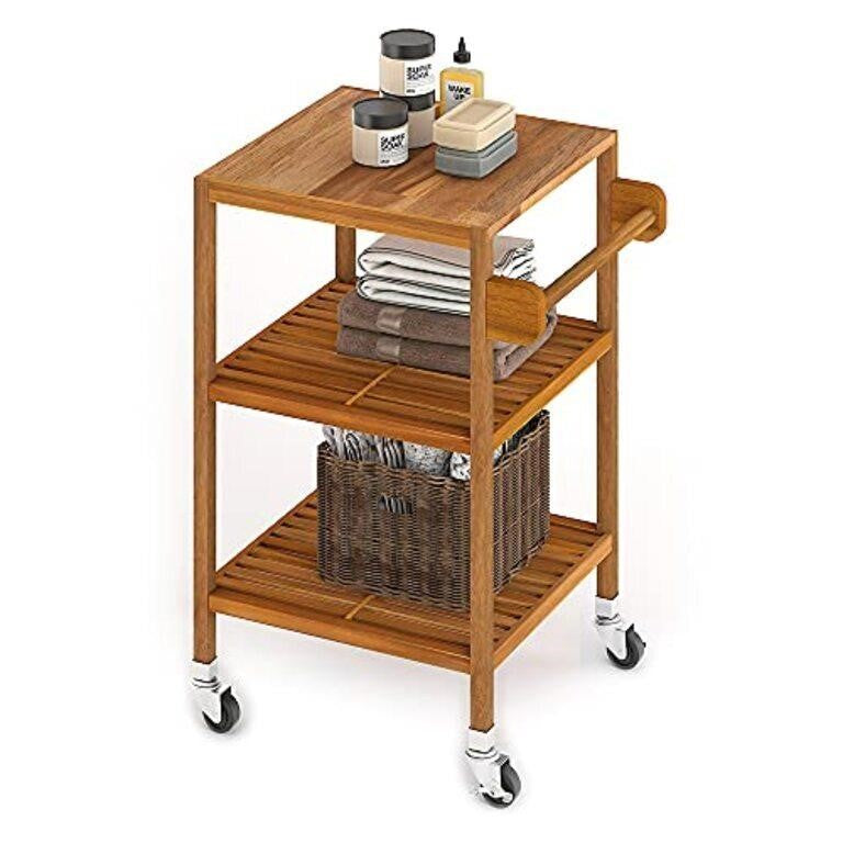 Golden Teak Wood, Holger Kitchen Cart