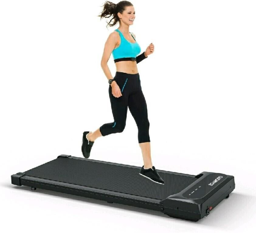 Under Desk Treadmill with LCD Monitor 240lbs Black,