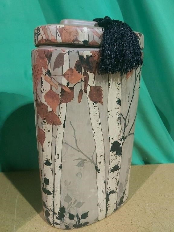 16" Forest theme Decorative Jar