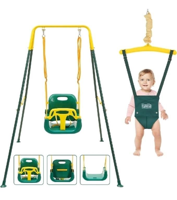 FUNLIO 2 in 1 Swing Set for Toddler & Bab