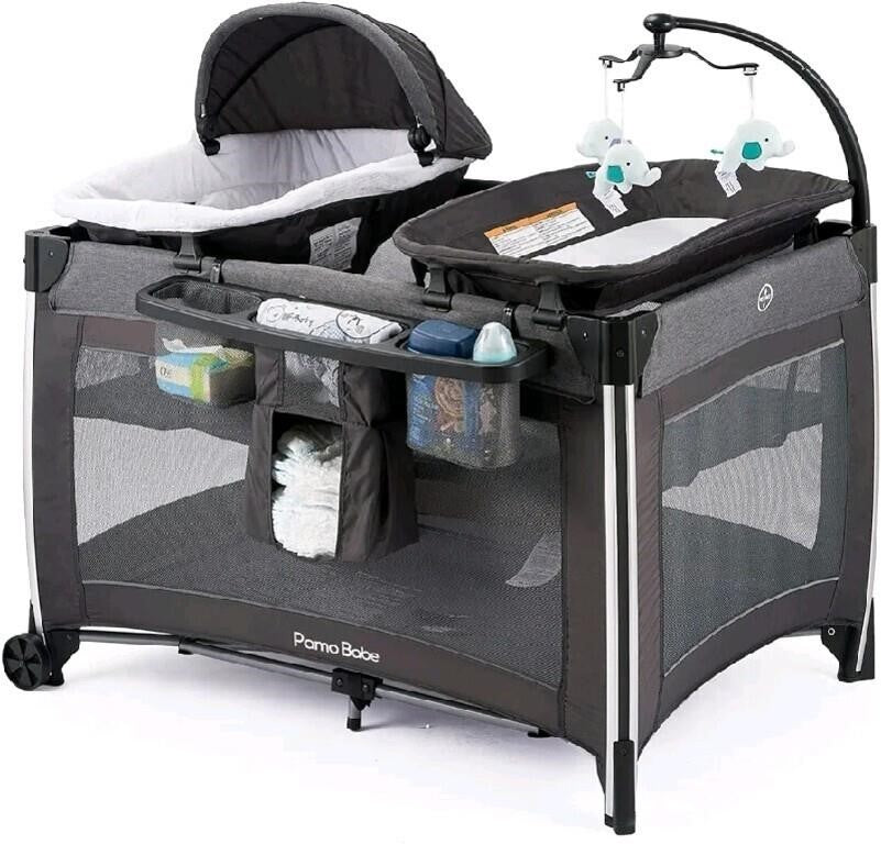 Pamo Babe 4 in 1 Portable Baby Crib Deluxe Nursery