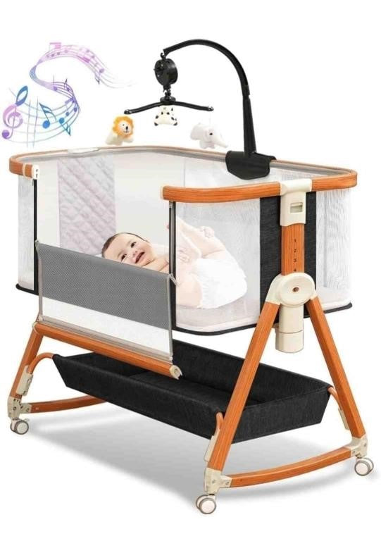 3 in 1 Baby Bassinet Bedside Sleeper, wit