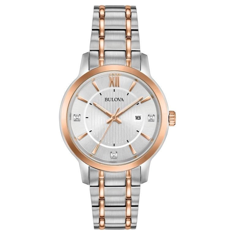 Bulova Mineral Crystal Stainless Steel Fold Over C